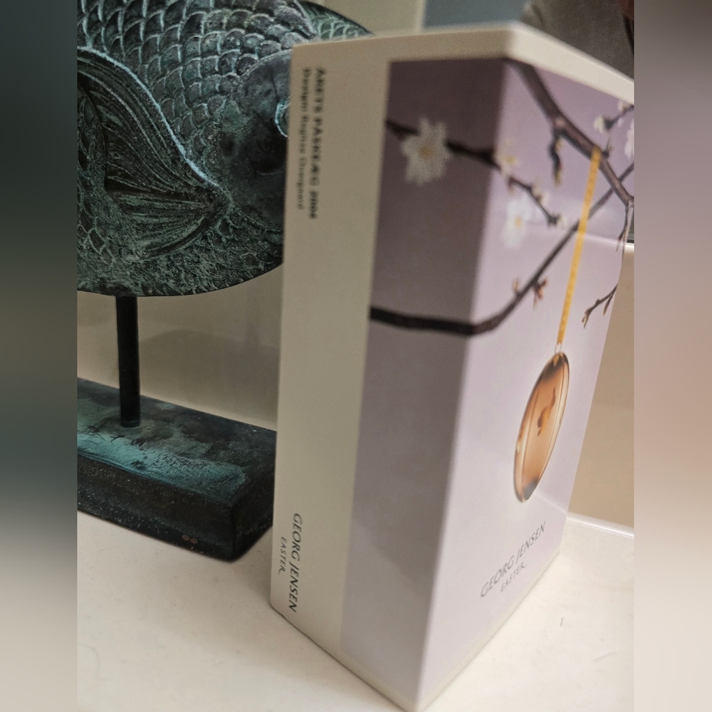 Georg Jensen Easter Egg 2004 Denmark 24k Gold Plated Ornament Bunny Box - Picture 9 of 11